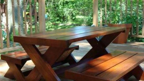 Build A Modern Kid's Picnic Table, or X Benches