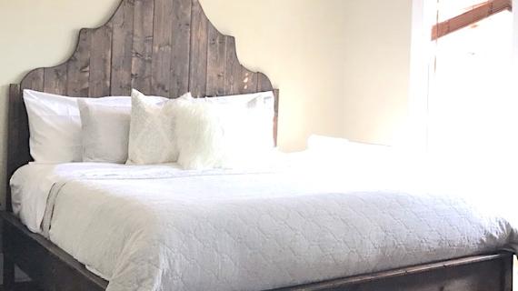 diy arched wood bed