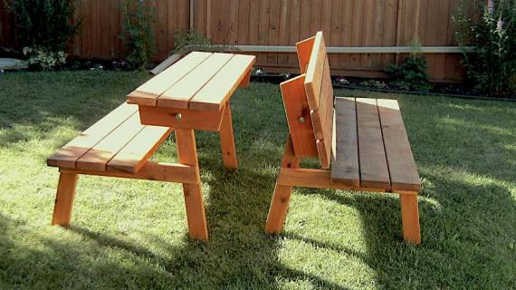 converting picnic table bench plans ana white