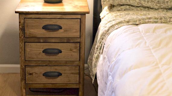 wood nightstand with drawers rustic farmhouse