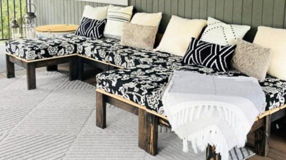 build your own outdoor sofa fence pickets