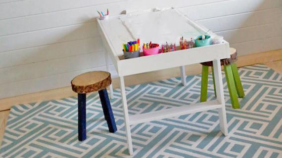 kids play table with storage