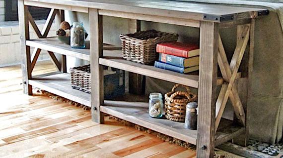 ana white rustic x console table diy plans