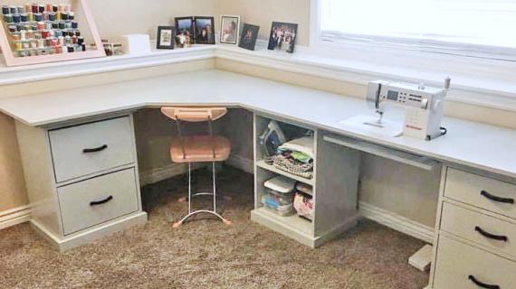 Desk Systems And Project Table, Diy Corner Desk With File Cabinets
