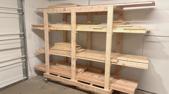 simple to build rolling wood storage cart