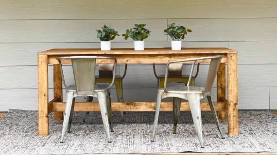 Dining Table Plans Ana White, Rustic Wood And Metal Pub Table Plans