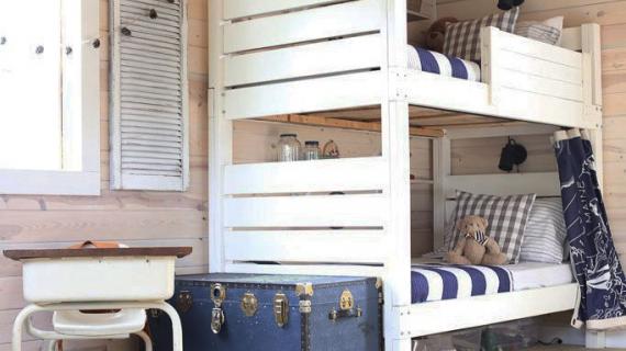 rustic bunk beds with storage
