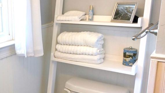 Escalera toallero  Bathroom towel storage, Bathroom makeover, Diy