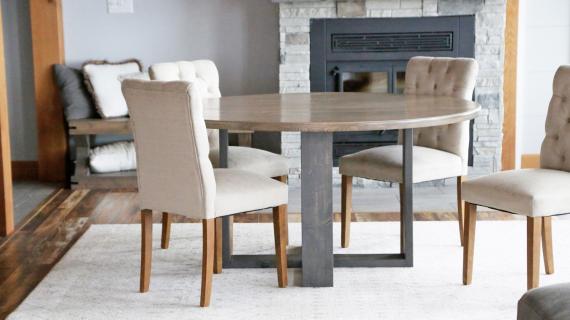 round modern dining table base