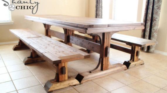 triple pedestal farmhouse table