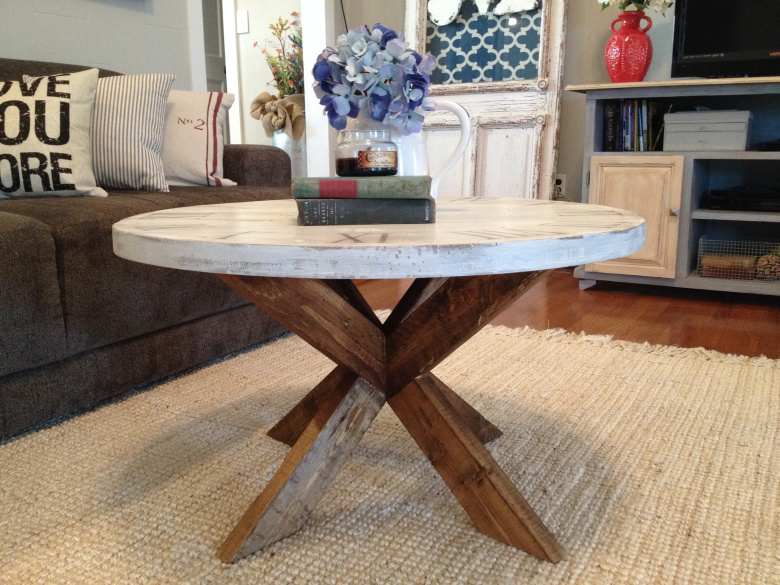 Round Clock X Base Table Ana White, How To Make Round Coffee Table