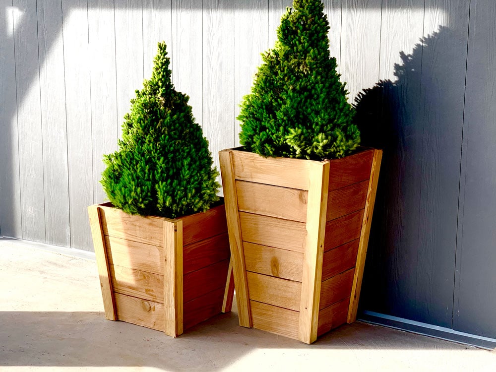 tall wood planters