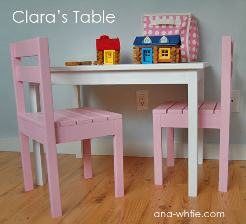 white wooden kids table