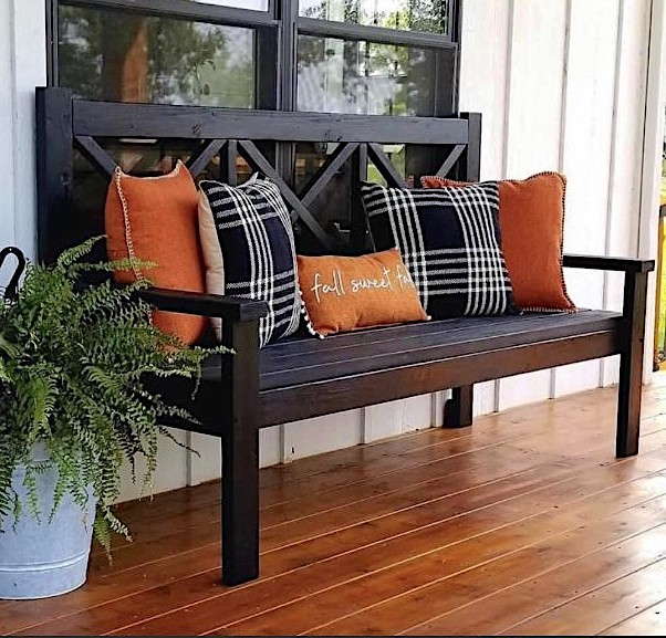 Fall Front Porch X Bench | Ana White